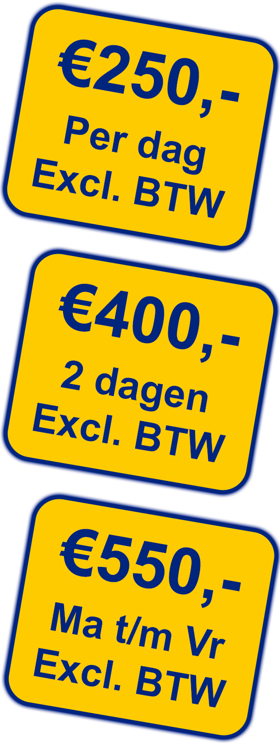 €175,-
Per dag
Ex. btw
