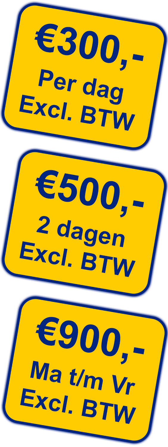 €175,-
Per dag
Ex. btw
