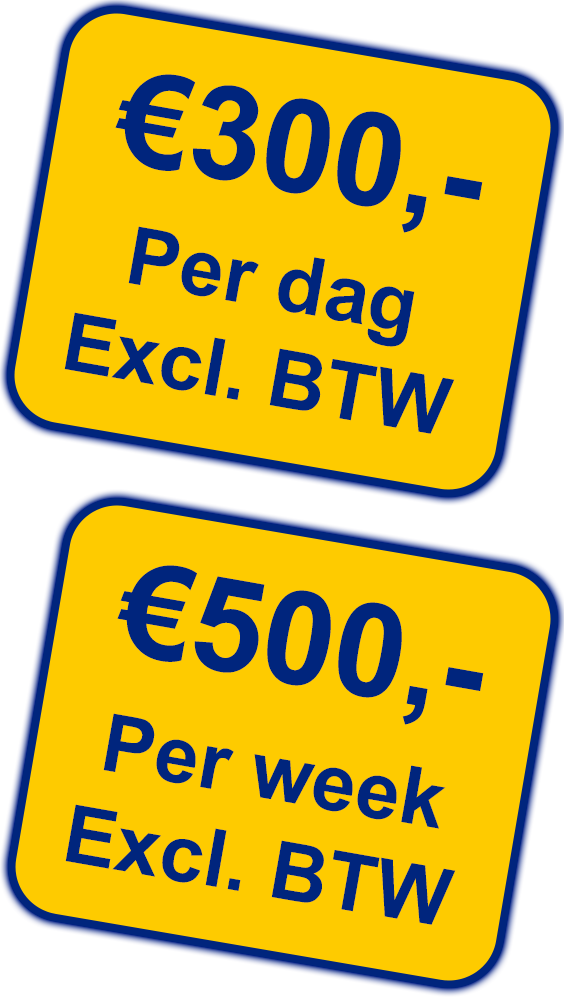 €150,-
Per dag
Ex. btw
