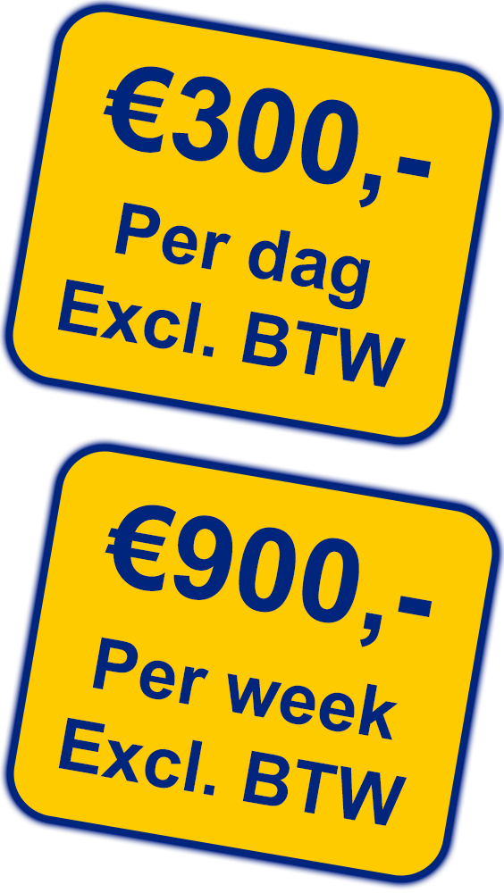 €150,-
Per dag
Ex. btw
