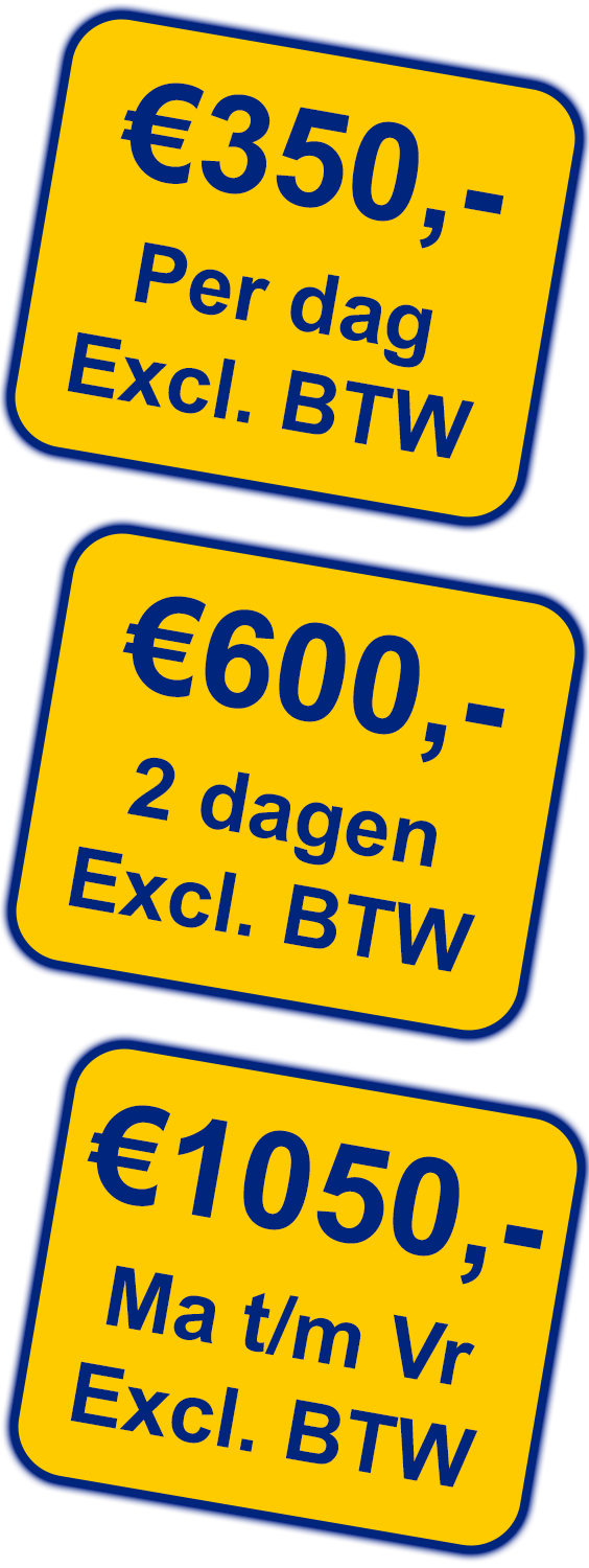 €175,-
Per dag
Ex. btw
