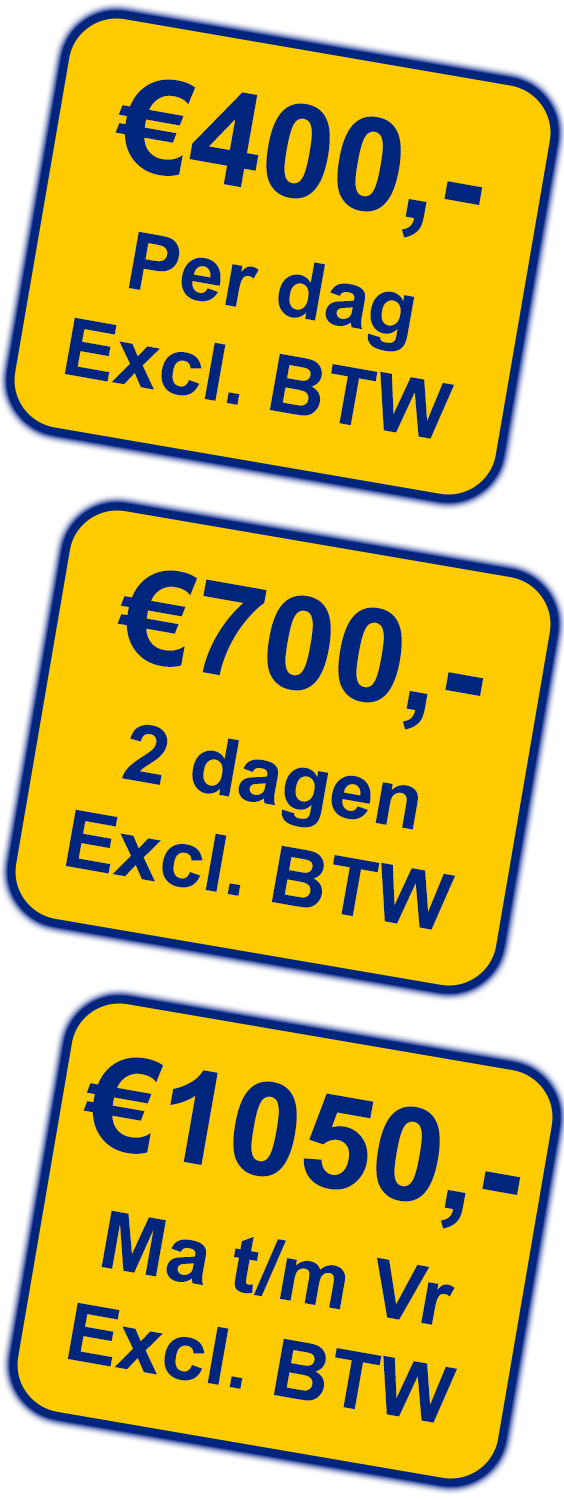 €175,-
Per dag
Ex. btw
