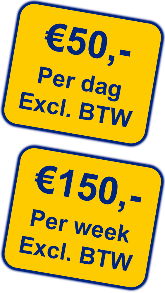 €150,-
Per dag
Ex. btw
